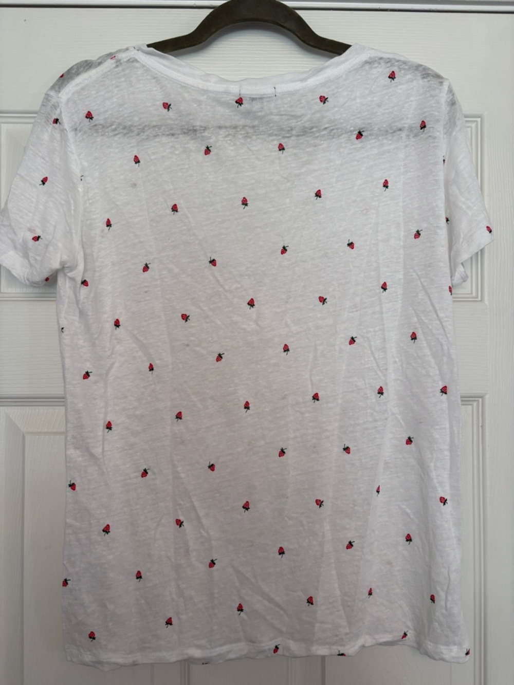 Rails Cara Strawberry Fields White V-Neck Short Sleeve Tee Sz S - Picture 5 of 7